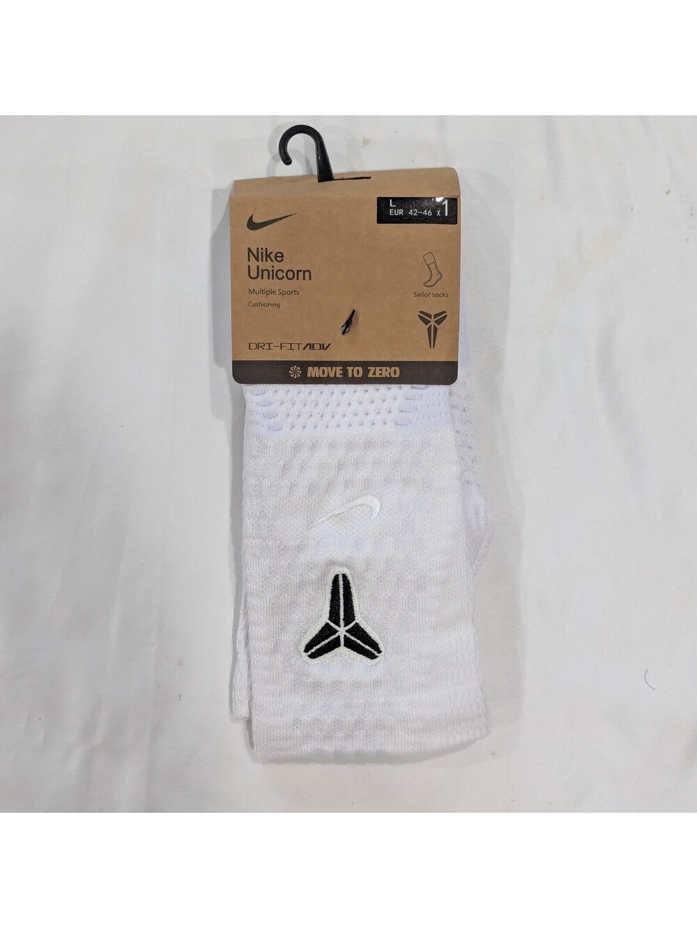 Nike Unicorn Dri-FIT ADV NBA Cushioned Crew Socks – White – Size L - Picture 3 of 5